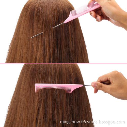 2021 High Quality carbon Comb Custom any Color Hair Dying Brush with stainless steel needle for Salon Designer Hair